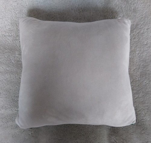 M&S REVERSIBLE SEQUIN STAR CUSHION IN SILVER & AQUA WITH VELVET BACK - NEW! - Picture 4 of 4