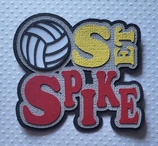 Volleyball Set Spike Title Red. Scrapbook, Card Making Paper Piecing