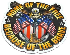 3D METAL Home Of The Free Patriotic Decal Emblem Army For Car, Truck, Motorcycle