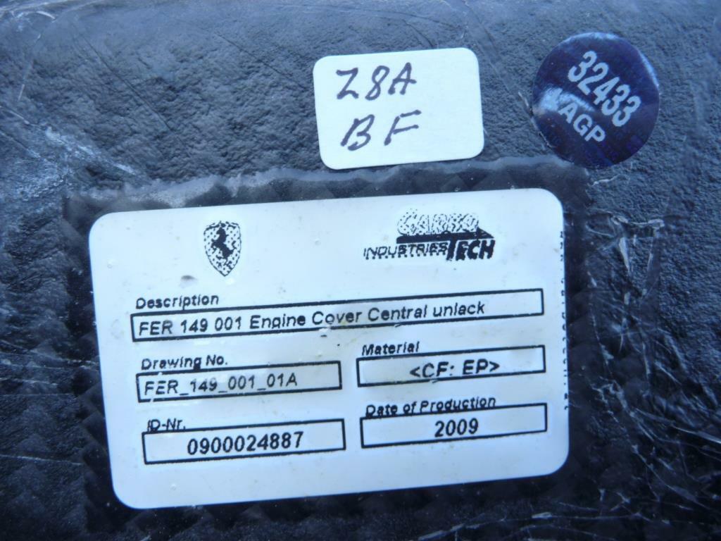 09-11 Ferrari California Front Engine Compartment Central Cover Carbon Fiber OEM