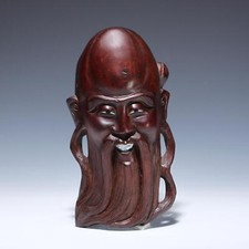 Geschnitzte Shouxing Holzmaske China 2. H&auml;lfte 20. Jh. - 24 cm