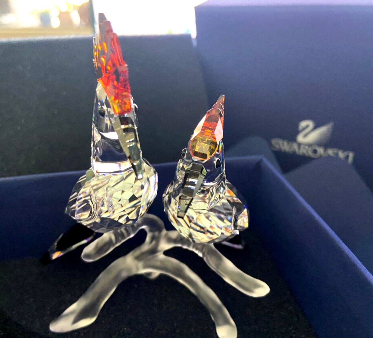 SWAROVSKI CRYSTAL FIGURINE HOOPOES 0925080 COLORED TROPICAL BIRD