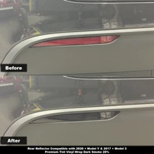 Crux Moto Rear Bump. Refl. Tint Overlay Dark Smoke 20% for Tesla3/Y 17-23 & 20+