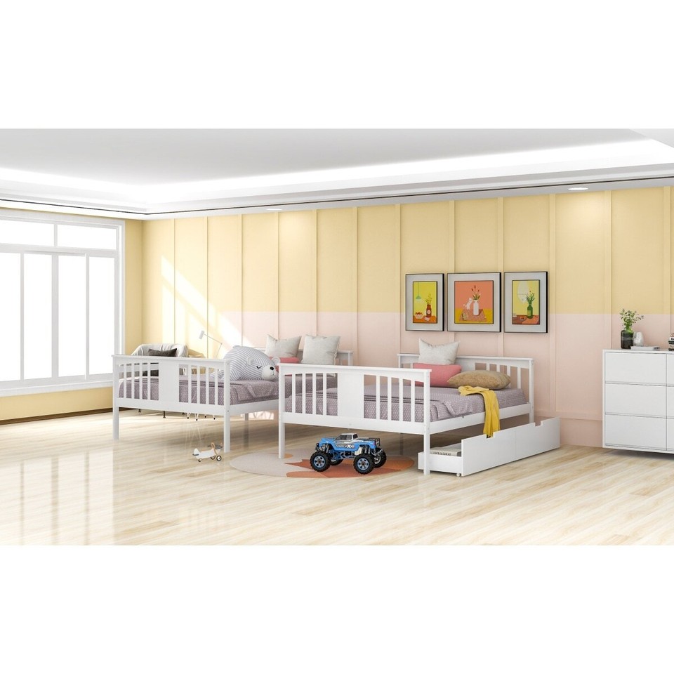 Full over Full Bunk Bed with Drawers and Ladder