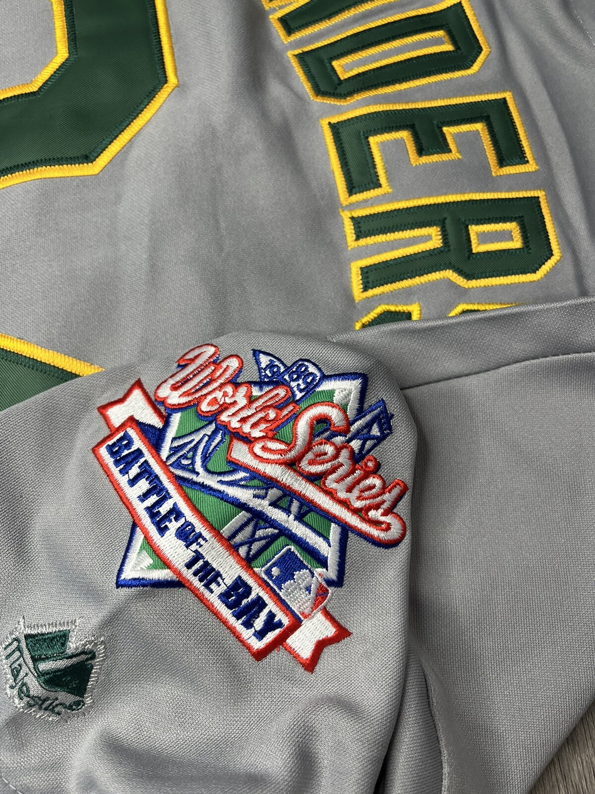 Rickey Henderson Oakland Athletics 1990 World Series Grey Jersey Men’s
