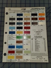 1978 Chevrolet GMC Truck Color Chip Sheet PPG