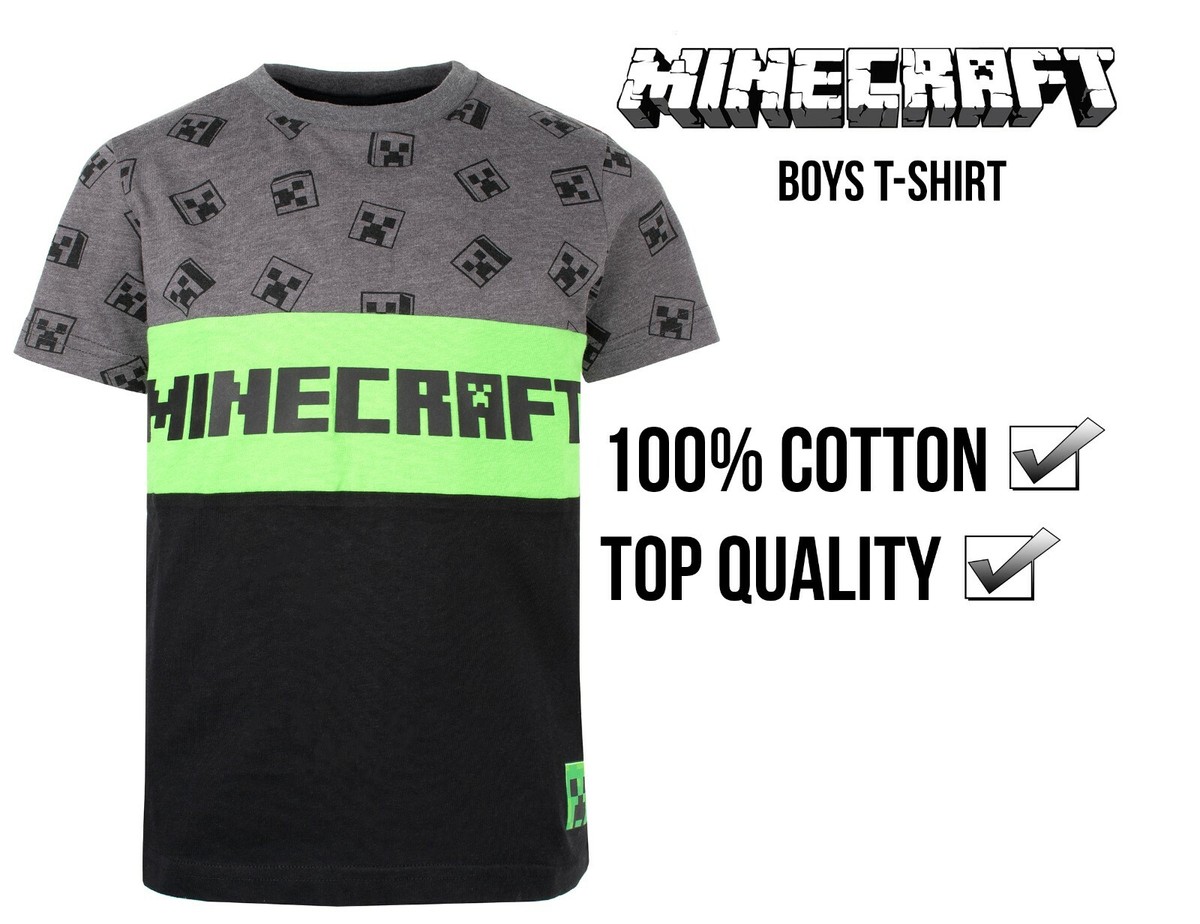 Minecraft Pyjama Garçons avec T-Shirt Creeper, Vêtements De Nuit pour