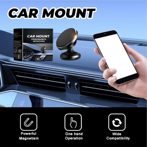 Support de téléphone magnétique tableau de bord support de voiture convient à tous les téléphones portables téléphone de voiture nouveau venu - Photo 3 sur 8