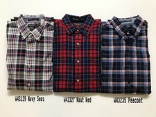 NWT Nautica Men's All Cotton Oxford Classic Fit Plaid Long Sleeve Shirt Size S M