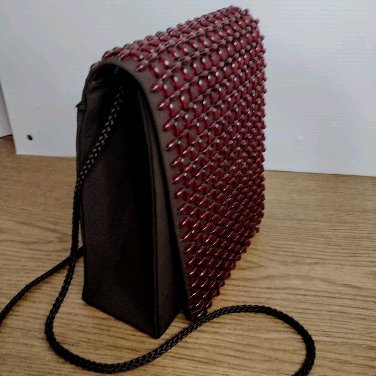 Jose Cotel Maroon Beaded Rectangular Crossbody Pu… - image 10