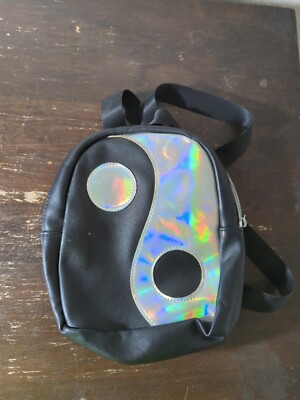 YRU Yin Yang Holographic Positive Negative Chinese Backpack Book bag BALANCE