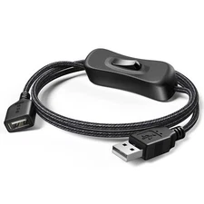 ANDTOBO USB Switch Extension Cable, Upgraded USB Extension Cord with On/Off Powe