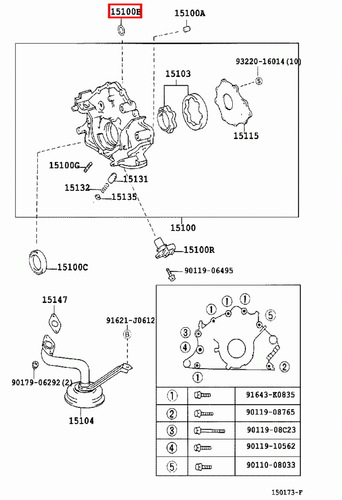 Genuine Lexus GX470 UZJ120 LX470 UZJ100 2UZ 4.7 Petrol Oil Pump O Ring Seal - Picture 4 of 20