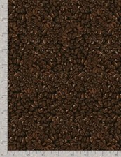 Food Fabric - Brown Coffee Bean Toss on Black - Timeless Treasures YARD