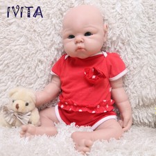 IVITA 19" Full Soft Silicone Reborn Baby Girl Doll Kids Gift Vivid Silicone Doll