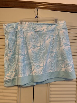 Adidas Golf Skirt Size XL Bliss Blue W U365 PRT SKT Tennis Pockets MSRP $75.00
