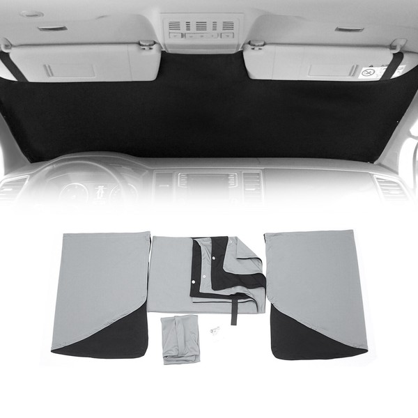 Frontscheibe Gardinen Maß VorhäNge FüR Renault Trafic 2014-2026 Grau Schwarz 3X-image