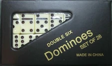 DOMINOES ONLINE DOUBLE SIX GAME MINI SET 28 TILES & CASE/FREE DOMINO SALE