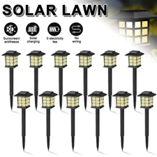 12PCS white/warm light solar LED garden lights outdoor path landscape light