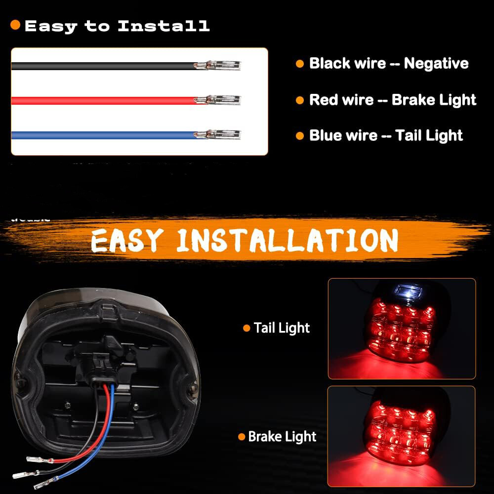 Smoke LED Tail Lights For Harley Touring, Dyna, Softail, Sportster – Brake & Indicator