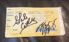 Gale Catlett & Tom Beynon Autograph West Virginia Basketball 97-98 Ticket Stub￼