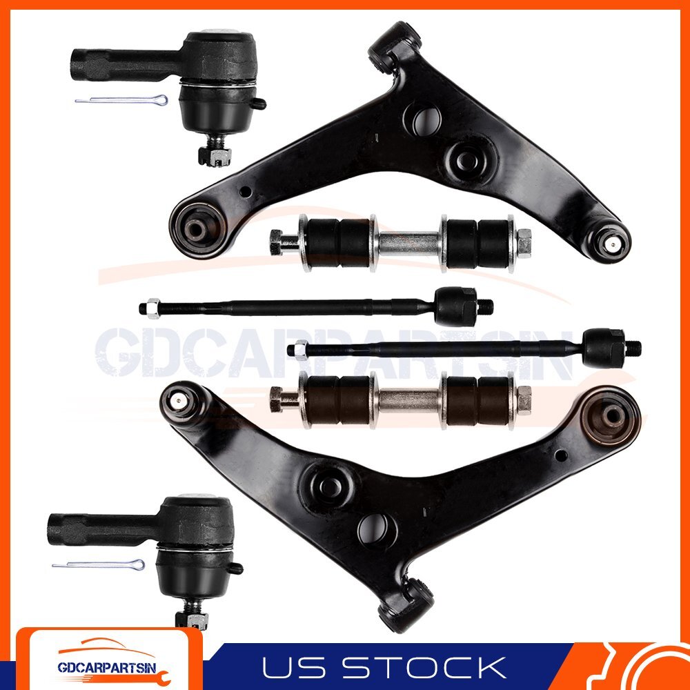 8-Piece Suspension Kit for 2002-06 Mitsubishi Lancer - Tie Rods Sway Bars Control Arms