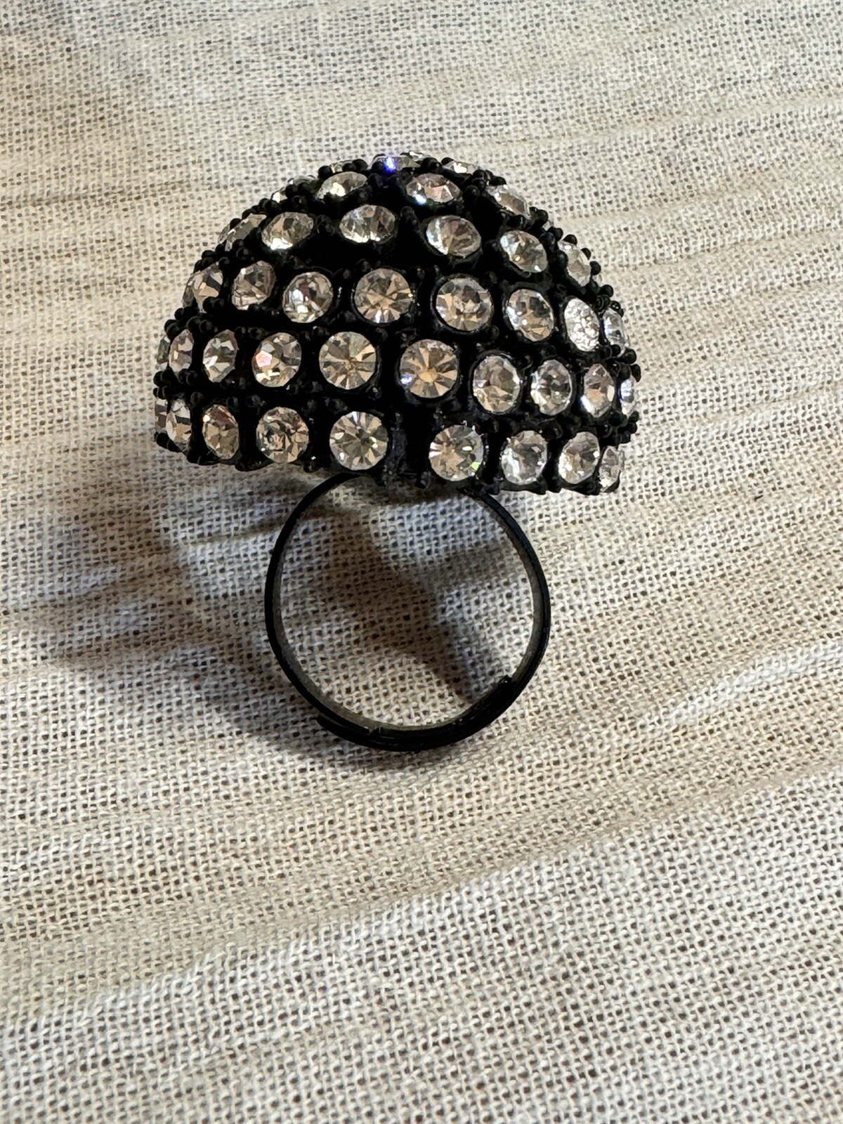 Rhinestone Dome Style Statement Ring Adjustable - image 7