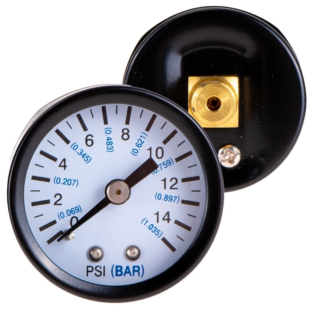 Manometer für Wasser, Luft, Öl - 0-60 PSI, 0-4 bar, 1/8 NPT-Zifferblatt