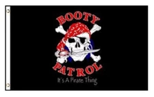 Booty Patrol Pirate Flag 3x5ft Poly 100D