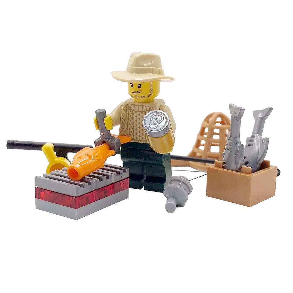 Genuine LEGO® Fishing Gift Fisherman Angler Male Man Minifigure Rod Angling 2 - Image 2 of 3