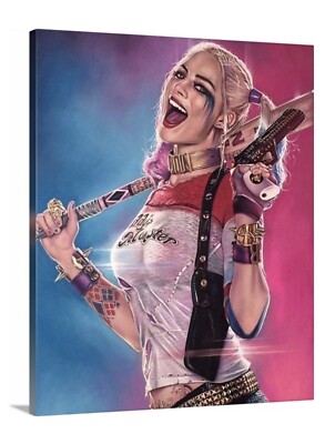 Harley Quinn Canvas 16X20 Movie Wall Art Batman Drawing Joker Risqué Fine Art