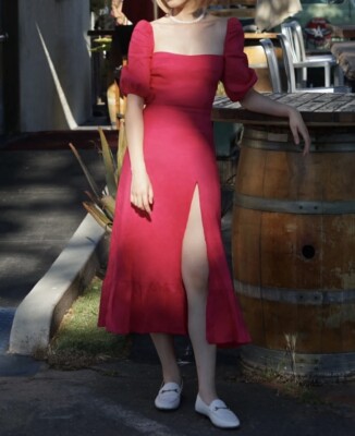 NWT Reformation Belgium Linen Midi Dress Corvette USSZ2 Original.$278 | eBay NWT Reformation Belgium Linen Midi Dress Corvette USSZ2 Original.$278 | eBay