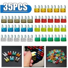 35Pcs Car Mini Micro Blade Fuse 5 7.5 10 15 20 25 30Amp Kit For Car Accessories