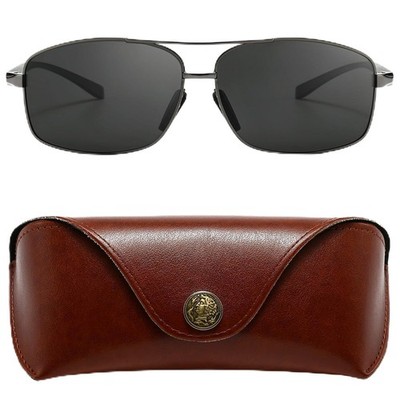 SUNGAIT Ultra Lightweight Rectangular Polarized Sunglasses +CASE Brown