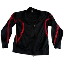 VTG Air Jordan Track Jacket Men Med Black Mesh Embroidered Jumpman Logo Athletic