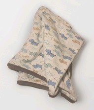 Little Me Puppy Blue/ Brown Unisex Security/ Receiving Blanket 21x27