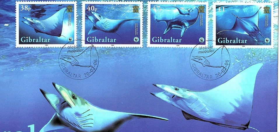 Gibraltar 2006 Global Conservation Manta Ray FDC First Day Cover - Image 2 of 2