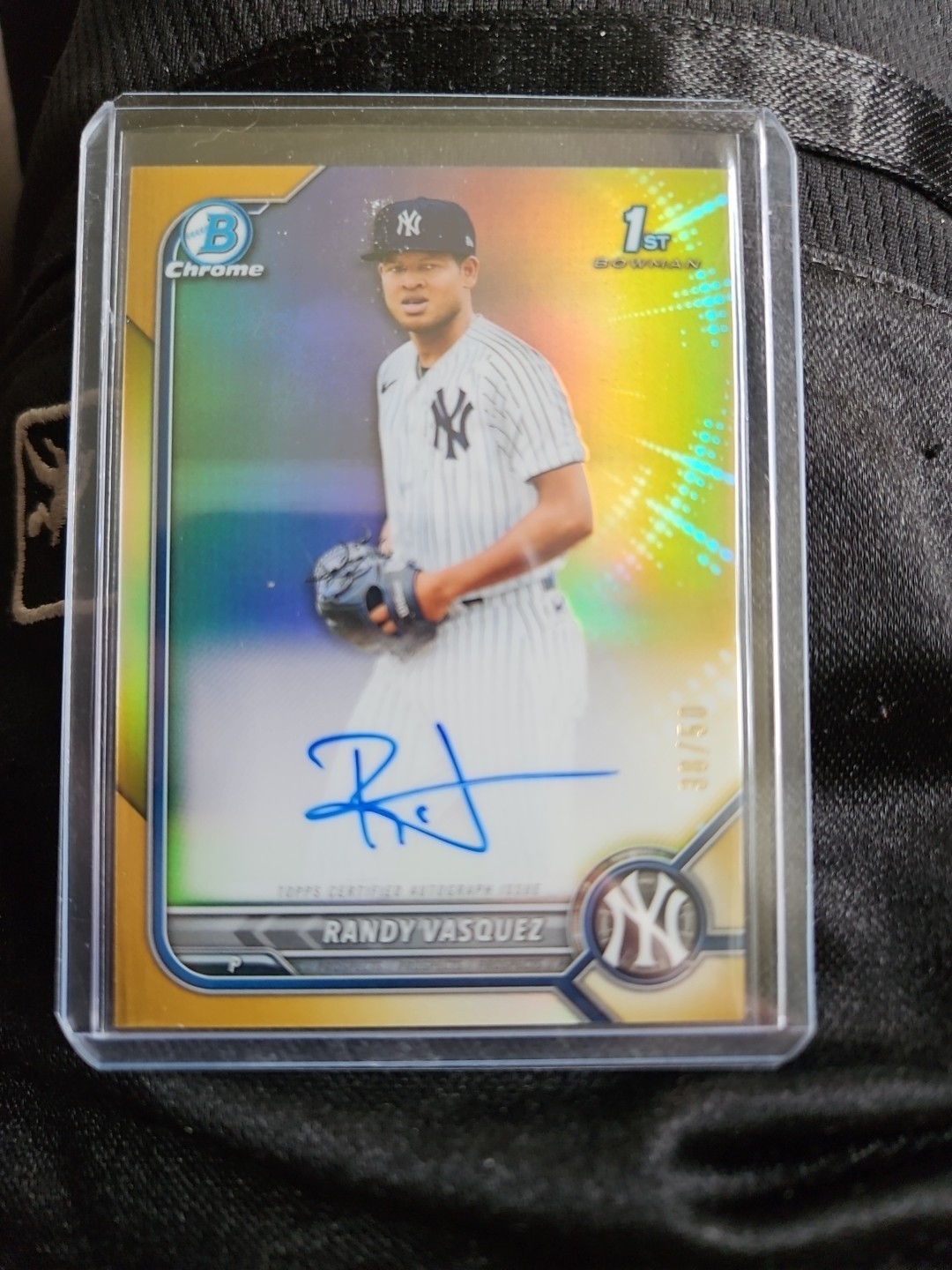 2022 Bowman Chrome Randy Vasquez Gold Refractor 1st Auto 38/50 Padres! PLAYOFFS!