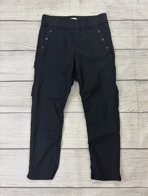 BEVY FLOG SOFIA CROP Womens Sz 27 Black Diamond Print Stretch Pull On Pants EXC