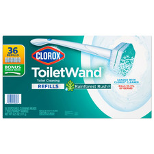 Clorox ToiletWand Disposable Toilet Cleaning 36 Refills  1 Wand Rainforest Rush