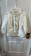 White Women  s Cotton  Spandex Jacket
