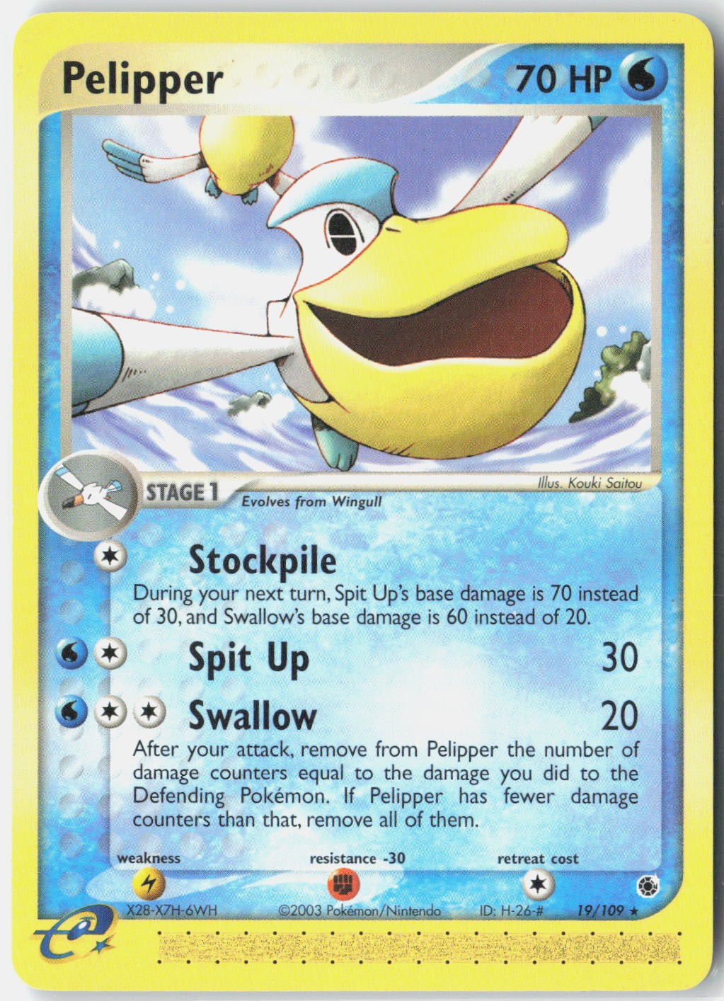 Pelipper Ruby and Sapphire 19/109 Pokemon Card
