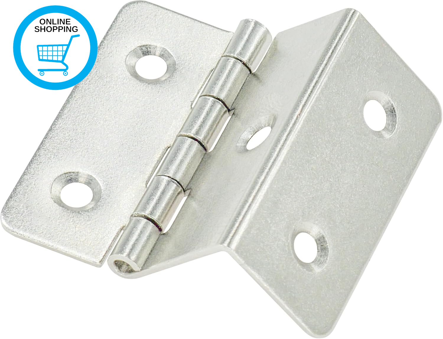 8 PCS Three Fold Hinges – Durable Metal Folding Hinges (Silver)