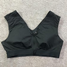 Tommie Copper Sports Bra Womens 2XL Black Zip Front Compression Copper Znergy