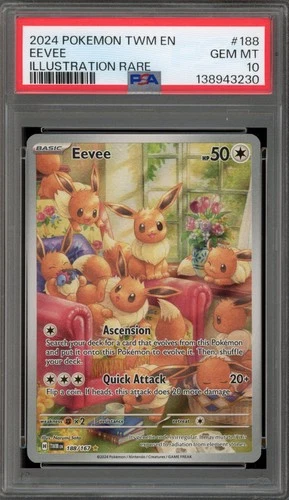 Pokemon Eevee Twilight Masquerade Illustration Rare #188 PSA 10 Gem Mint