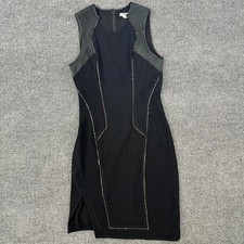 Helmut Lang Women’s Angora Leather Panel Cocktail Dress Little Black Dress 4