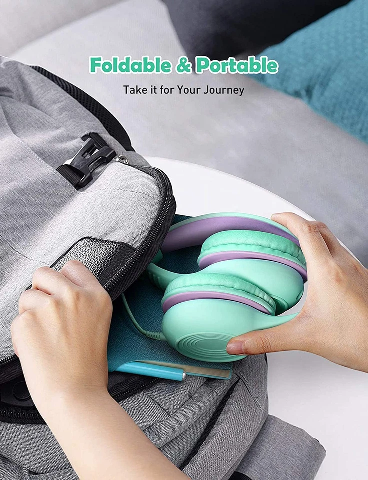 Mpow Kids Headphones Foldable Stereo 3.5mm Wired On-Ear Headset Fr School Travel Foto 4 de 4