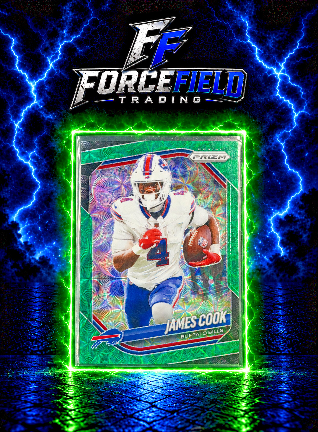 2025 Panini Prizm - James Cook #27 Green Scope Prizm /75