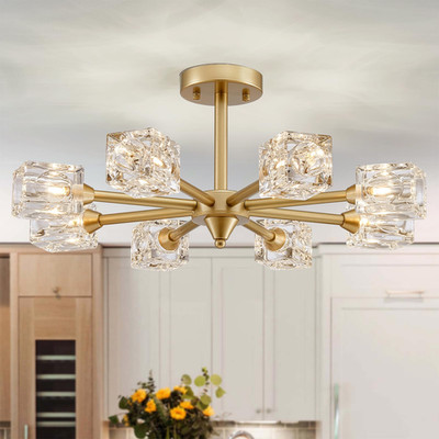 Xingqi Semi Flush Mount Ceiling Light Fixture Modern Sputnik Chandeliers 8