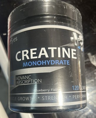 Goliath Creatine Monohydrate Gummies Blueberry w/ Taurine + B6 B12 120 Ct